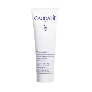 Caudalie Vinoperfect Glycolic Peel Mask, 75ml tube, text in English and French.