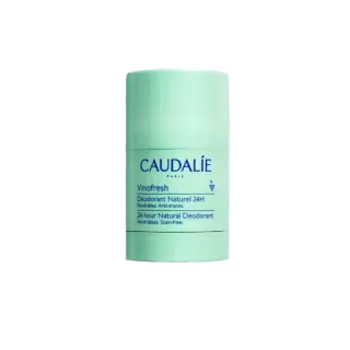 Caudalie Vinofresh deodorant in a light green container.
