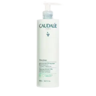 Caudalie Vinoclean Cleansing Almond Milk, 400ml bottle with pump dispenser.
