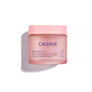 Caudalie Resveratrol-Lift Firming Cashmere Cream in a pink jar.