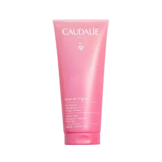 Pink tube of Caudalie Rose de Vigne shower gel, 200 ml, soap-free for all skin types.