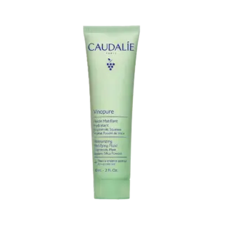 Caudalie Vinopure Moisturising Mattifying Fluid, 60ml tube, for acne-prone skin.