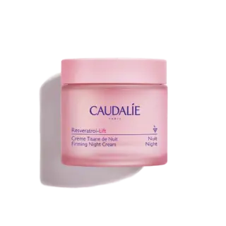 Pink jar of Caudalie Resveratrol-Lift Firming Night Cream.