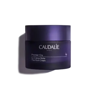 Caudalie Premier Cru The Rich Cream in a dark purple jar.
