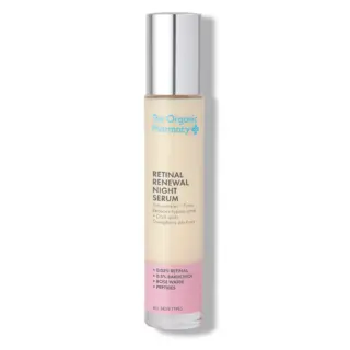 The Organic Pharmacy Retinal Renewal Night Serum bottle with silver cap.