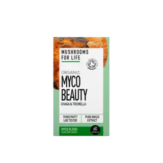 Mushrooms For Life Myco Beauty, organic chaga and tremella, 60 capsules.