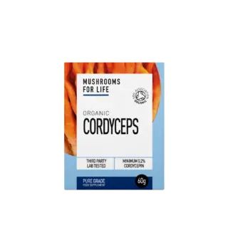 Mushrooms for Life Organic Cordyceps, 60g, Soil Association certified, lab tested.