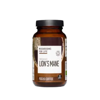 Mushrooms for Life Organic Lion's Mane Focus Coffee, 25 servings jar.