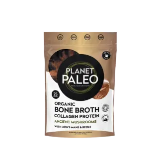 Planet Paleo Organic Bone Broth Collagen Protein with mushrooms, 25 servings, 215g.