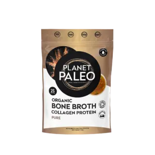 Planet Paleo Organic Bone Broth Collagen Protein, 25 servings, 215g pouch.