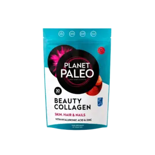 Planet Paleo Beauty Collagen pack for skin, hair, and nails with hyaluronic acid and zinc.