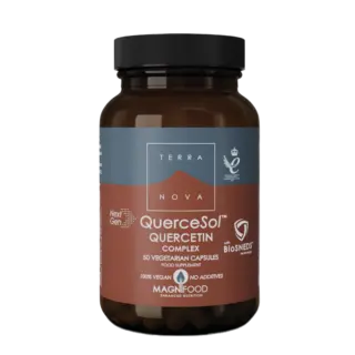 Terranova QuerceSol Quercetin Complex, 50 vegetarian capsules, vegan, no additives.