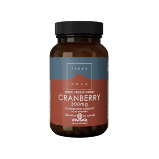 Terranova Cranberry 300mg, 50 vegetarian capsules, vegan, no additives.