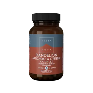 Dandelion Artichoke & Cysteine Complex, 50 vegetarian capsules, vegan, no additives.