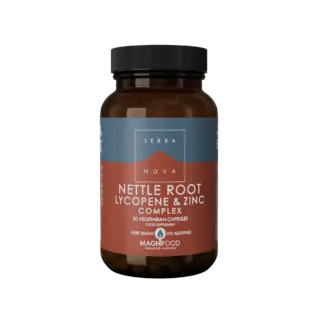 Nettle Root Lycopene & Zinc Complex, 50 vegetarian capsules, vegan, no additives.