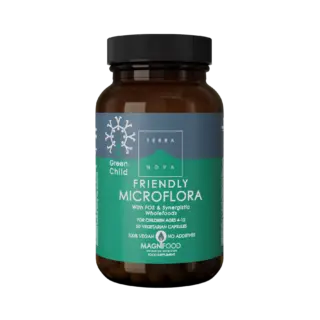 Terranova Green Child Friendly Microflora, 50 vegetarian capsules, vegan, no additives.