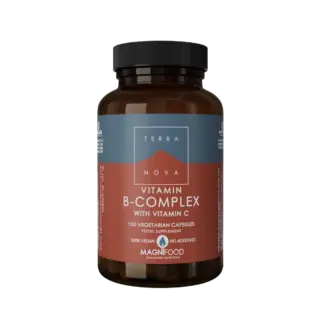 Terranova Vitamin B-Complex with C, 100 vegetarian capsules, vegan, no additives.