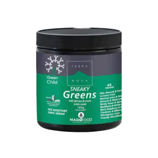 Terra Nova Sneaky Greens super-shake, 180g, vegan, no additives, 45 servings.