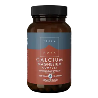 Terranova Calcium Magnesium Complex, 50 vegetarian capsules, vegan, no additives.