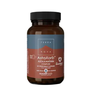 Terranova AstaXorb Astaxanthin Complex, 50 vegetarian capsules, vegan, no additives.