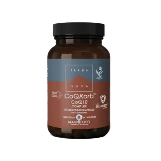 Terranova CoQXorb CoQ10 Complex, 50 vegetarian capsules, vegan, no additives.