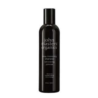 Black bottle of John Masters Organics deep moisturising shampoo, 236 ml.