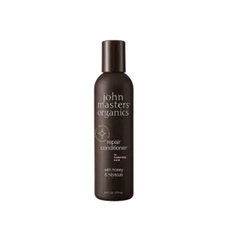 John Masters Organics repair conditioner, 177 ml, for damaged hair with honey and hibiscus.