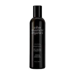 Black bottle of John Masters Organics volumizing shampoo, 236 ml.