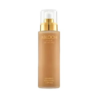 Abloom Slow Skincare Organic Soothing Lotion in a pump bottle.