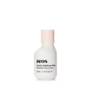 Aeos Gentle Exfoliant Pink, 30ml bottle with pink cap.
