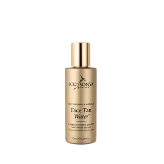 Eco by Sonya Face Tan Water bottle, 100ml, gold cap, organic and natural.
