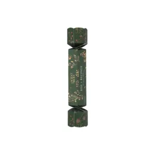 Green cracker with floral design, text "Moment of Tranquillity" and "Rise + Recover".