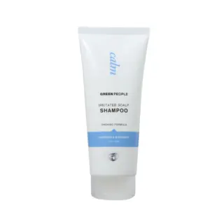 White tube of Green People Irritated Scalp Shampoo with lavender and rosemary.