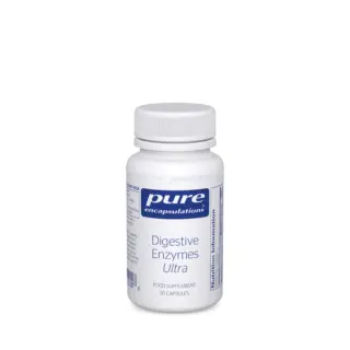 White bottle of Pure Encapsulations Digestive Enzymes Ultra, 30 capsules.