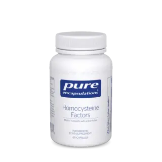Pure Encapsulations Homocysteine Factors, 60 capsules, hypoallergenic food supplement.