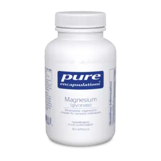 Pure Encapsulations Magnesium Glycinate, 90 capsules, hypoallergenic food supplement.