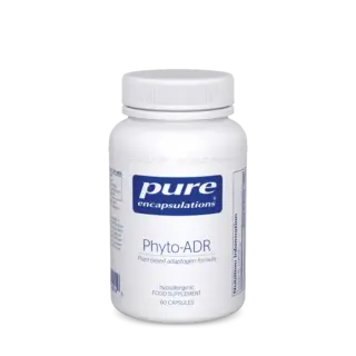 Pure Encapsulations Phyto-ADR supplement bottle, 60 capsules, plant-based adaptogen formula.