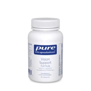 White bottle of Pure Encapsulations Vision Support Formula, 60 capsules.