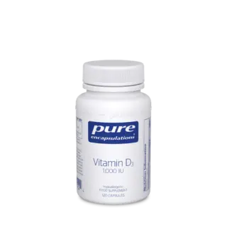 Pure Encapsulations Vitamin D3, 1000 IU, 120 capsules bottle.