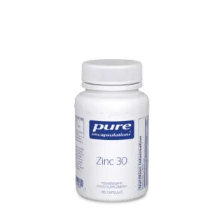 Pure Encapsulations Zinc 30 supplement bottle, 180 capsules.