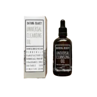 Bathing Beauty Universal Cleansing Oil bottle and box. Suitable for sensitive skin.