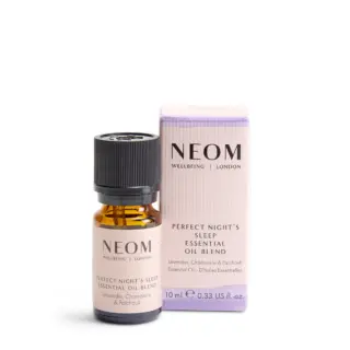 Neom Perfect Night's Sleep essential oil blend, 10ml bottle and box.
