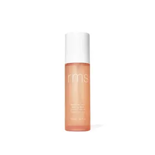 RMS Radiance Lock Setting Mist, 100 ml bottle with white cap.