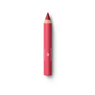 Red lip crayon with text: "Dr. Hauschka Lip Crayon 03".