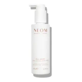 NEOM Wellbeing London body milk, 200ml bottle with pump dispenser.