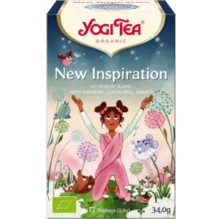 Yogi Tea New Inspiration, Ayurvedic blend with turmeric, lemon peel, ginger. 17 teabags, 34g.