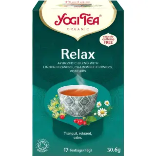Yogi Tea Relax, organic blend with linden, chamomile, rosehips. 17 teabags, 30.6g.