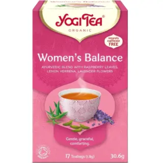 Yogi Tea Women's Balance, 17 teabags, organic, caffeine-free, raspberry leaves, lemon verbena, lavender.