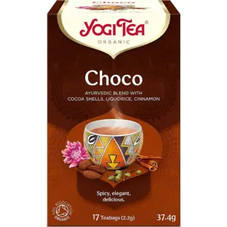 Yogi Tea Choco, 17 teabags, cocoa, liquorice, cinnamon blend. Organic certification visible.