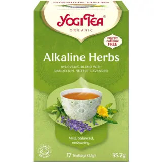 Yogi Tea Alkaline Herbs, organic, caffeine-free, 17 teabags, 35.7g, with dandelion, nettle, lavender.